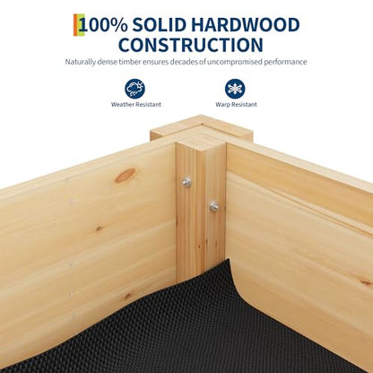 Garvee 34x18x30IN Wooden Raised Garden Bed with Legs - color: Varnish, size: 34*18*30 in