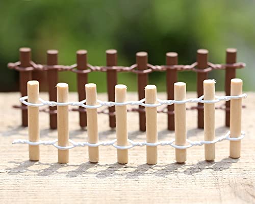 Fence Micro Landscape Ornaments, Miniature Figurines Fairy Garden Accessories, Garden DIY Kit 2PCS - color: Fence