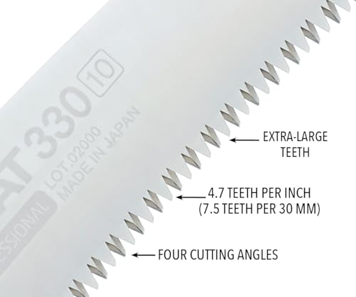 Silky ZUBAT Arborist Professional Hand Saw 330mm XL Teeth (722-33) - color: ['Black'], size: ['330mm'], style: Hand Saw