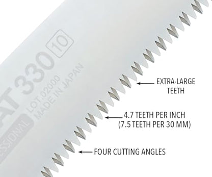 Silky ZUBAT Arborist Professional Hand Saw 330mm XL Teeth (722-33) - color: ['Black'], size: ['330mm'], style: Hand Saw