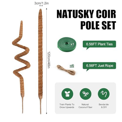 2 Pack Moss Pole 48 Inch Monstera Plant Sticks Support Tall Long Stakes - color: 48inch (2Pack)