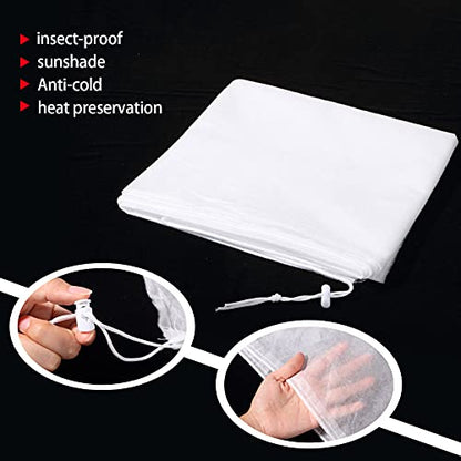 Shappy 6 Pcs Plant Covers Freeze Protection Winter Frost Blanket for Outdoor Plant Bag 31.5 x 39.4 Inch, 39.4 x 39.4 Inch Shrub Jacket with Drawstring Reusable Frost Cloth for Cold Weather Fruit Tree - size: 31.5 x 39.4 Inch, 39.4 x 39.4 Inch
