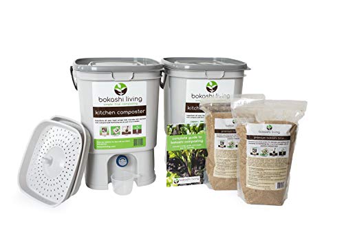 Premium Bokashi Composting Starter Kit (Includes 2 Bokashi Bins, 4.4 lbs of Bokashi Bran and Full Instructions - size: 2 bin