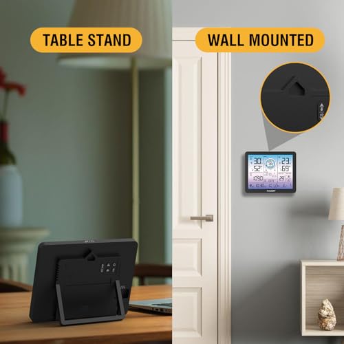 Raddy VP7 5-in-1 Wireless Weather Station, 7.4 Inch Color Display - style: VP7