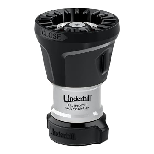 Underhill Magnum UltraMAX Premium PRO Series-Full Throttle ¾ Inch Garden Water Hose Nozzle, Sprayer, Jet, Metal and Rubber, Adjustable, NG600-SFH-75 - style: Single Variable Flow