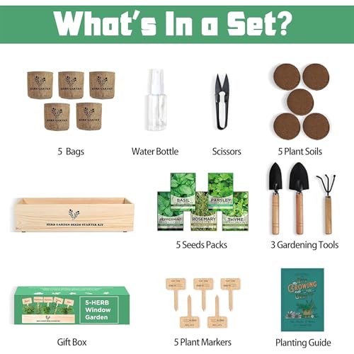 Indoor Herb Garden Starter Kit, Including A Complete Gardening Tools for Women Parents Gift