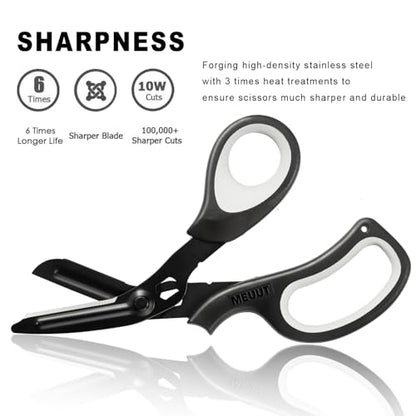 MEUUT All Purpose Scissors 8 Inch 3 Pack utility scissor for Heavy Duty Use - color: Black+navy+white