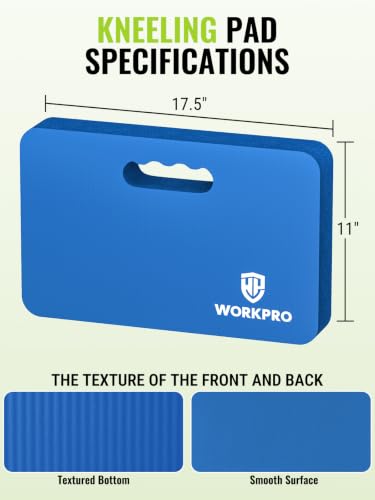 WORKPRO Extra Thick Kneeling Pad, 2 Pack, 17.5 x 11 x 1.5 in, Blue - color: Blue, size: 2 Pack
