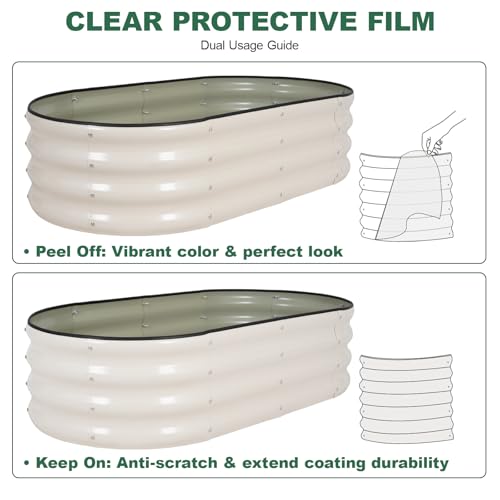 Galvanized Raised Garden Bed, 4x2x1ft, 2 Pack, Pearl White - color: Pearl White, size: 4×2×1ft (2 Packs)