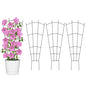 Yaocom 4 Pack 32'' Metal Garden Trellis for Climbing Plants, Fan Shape