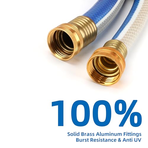 50 ft Heavy Duty 3/4” Garden Hose, Solution4Patio, Male to Female Fittings - color: Blue/White, size: 3/4 in. x 50 ft.