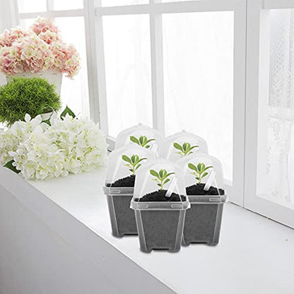 EBaokuup 30PCS Clear Plant Nursery Pots with Humidity Dome - 3" Durable Plastic Gardening Pot, Small Plant Container for Seedlings/Vegetables/Succulents/Cuttings - color: 30pcs-white, size: 3 Inch