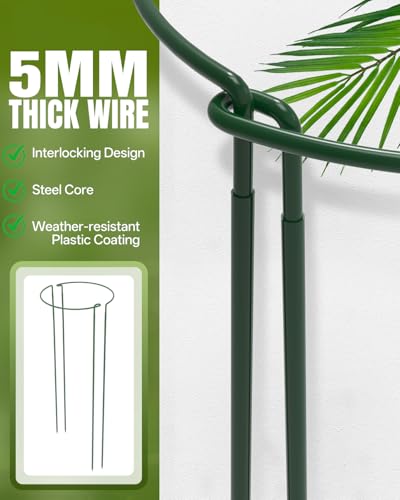 12 Pack 32 Inch Adjustable Peony Cages and Supports with 15 Twist Ties