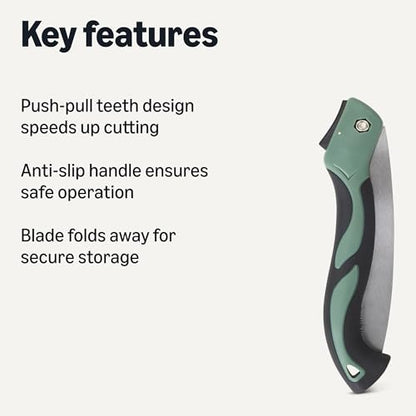Amazon Basics Pruning Saw with 3-Sided Teeth, 10" Folding Blade, Hand Saws for Tree Trimming and Wood Cutting - style: Pruning Saw