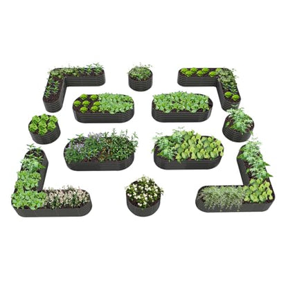 Anleolife 12-Bed Heart, Oval, Round & Heart Raised Bed Set, Quartz Grey - color: Gardener G, size: Set of 12
