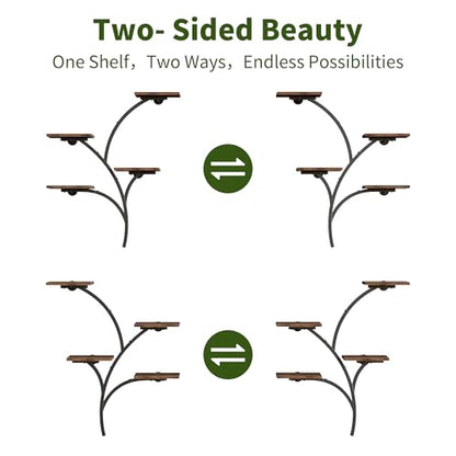 2 Pack Wall Mounted Plant Holder, 8-Tier Wall Planters for Indoor Plants
