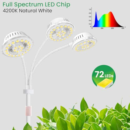 LORDEM Full Spectrum Grow Light with Stand for Indoor Plants, Up to 70 in