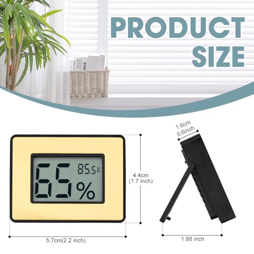 2-in-1 Digital Hygrometer Thermometer for Humidors, Gold