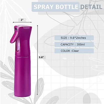 VIGOR PATH Continuous Mist Purple Spray Bottle 300ml Fine Mist for Hair - color: Light Purple - 10oz