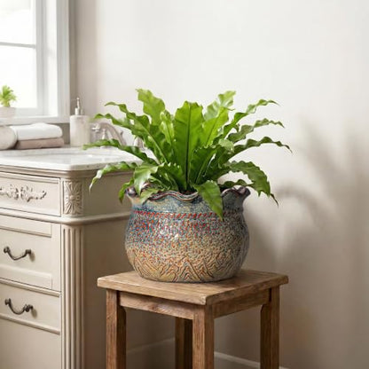 10 Inch Plant Pot, Ceramic Planter, Yellowish Brown - color: Yellowish Brown, size: 10 Inch