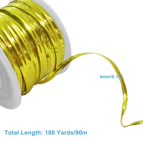 100 Yards Metallic Twist Ties Roll, 4mm, Gold - color: Gold