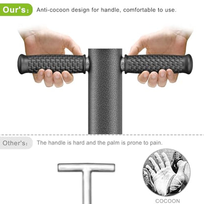 Dolibest Sod Plugger, Bulb Planter Tool with Soft Rubber Grip, Grass Plugger Tool with Stainless Steel Sharp Serrations, Sod Plugger Turf Cutter for Lawn Planting Bulbs and Grass Repair - color: Black D- 3.5'' depth