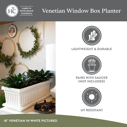 The HC Companies Venetian Window Planter Box, 18 Inch, Clay, 2-Pack - color: Clay, size: 18", style: Pack of 2