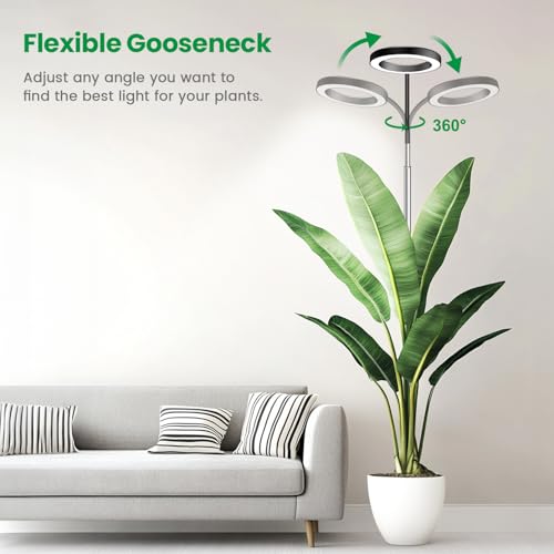 Garpsen Plant Light, Full Spectrum Grow Light, 65'' Height Adjustable 3Pack - size: Black-3Pack