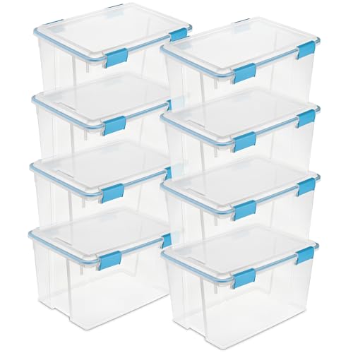 Sterilite Gasket Storage Box with Lids for Home & Office, 54 Quart, 8-Pack - size: 54 Quart, style: 8 Pack