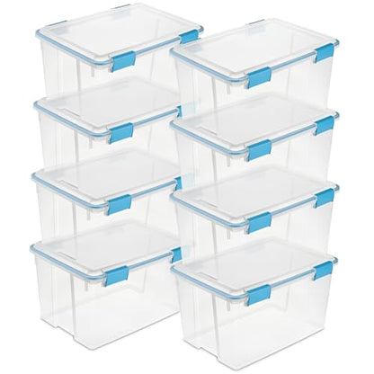 Sterilite Gasket Storage Box with Lids for Home & Office, 54 Quart, 8-Pack - size: 54 Quart, style: 8 Pack