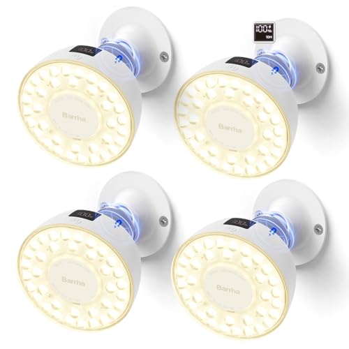 Barrina OG03C Rechargeable Puck Grow Light, 5200mAh, 4000K, 4 Packs, White - color: White, size: 4 Packs