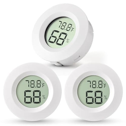 Atogou 3-Pack Mini Hygrometer & Thermometer, Indoor Digital Humidity Meter - color: White 3-pack