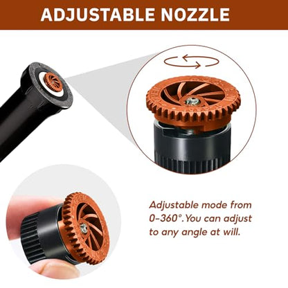 10 Pieces Variable Arc Nozzle, Replacement Pop-up Sprinkler Heads Compatible with Most of Adjustable Pop Up Sprinkler Spray Head for Garden Lawn Irrigation (8AN) - size: 8AN