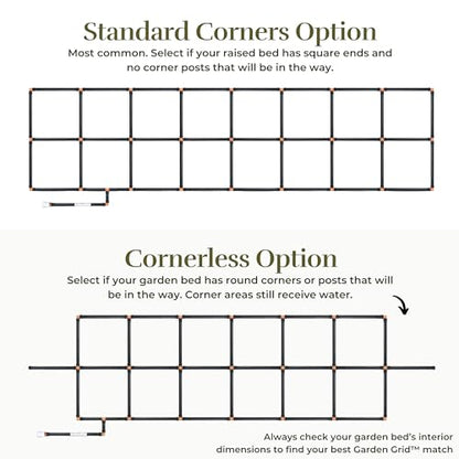 Garden Grid 2x8 | Garden Watering System for Raised Garden Bed | Cornerless - size: 2x8, style: Cornerless