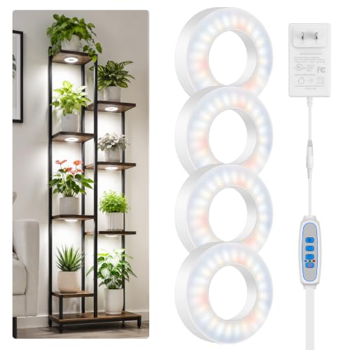 Kullsinss 3.5" Grow Lights for Indoor Plants, 24W Full Spectrum Plant Light - size: 3.5inch-4 Head