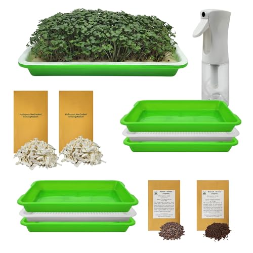 Microgreen Kit - Mister, 2 Sets of Trays, Hydroponic Medium, Organic Seeds - style: Hydroponic Confetti Kit