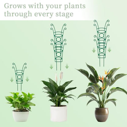 4 Pack Stackable Plant Trellis for Climbing Plants, Indoor/Outdoor Garden Trellis, Plant Support for Vine Ivy Hoya & Houseplants Flower - size: 4 Pack
