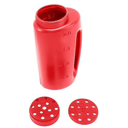 Hand Fertiliser Shaker, Hand-Held Grass Seed Shaker, For Spreading Salt and Juice Pot (Red) - color: red