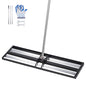 VEVOR Updated Lawn Leveling Rake with Roller, 48'' x 10" Stainless Steel Lawn Leveler with 83.9'' Adjustable Handle, Heavy Duty Yard Leveling Rake, Effort Saving Lawn Leveling Tool for Yard Golf Court - size: 48x10x84in (with Roller)