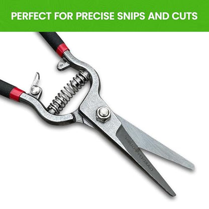 Garden Guru Classic Bypass Pruning Shears Clippers – Heavy Duty Forged Steel Garden Pruners – Safety Lock – Non Slip Comfort Grips – Cuts up to 1” Diameter – Professional Bypass Pruners for Gardening - size: 1 Pack, style: Precision Blade
