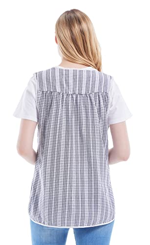 Nanxson Cobbler Aprons for Women with Pockets Smock Apron with Buttons - color: Black, size: Medium