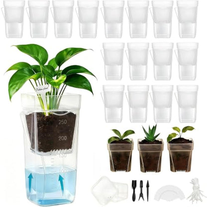 16 Pack Upgrade 2" Small Self Watering Pots for Indoor Plants - size: 2'' Upgrade