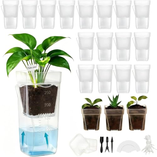 16 Pack Upgrade 2" Small Self Watering Pots for Indoor Plants - size: 2'' Upgrade