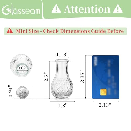 Glasseam Mini Bud Vases for Centerpieces: 40Pcs Clear Glass Vases in Bulk - size: 40pcs