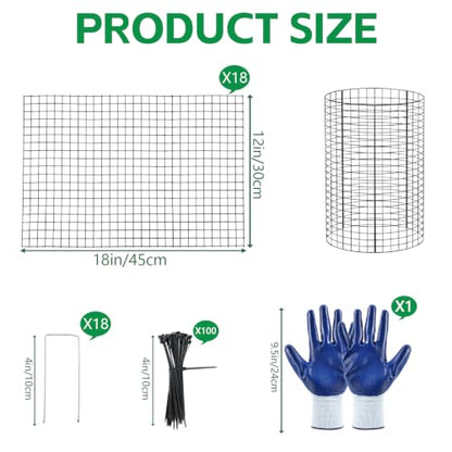 6 Pack Large Wire Plant Protector from Animals 18"x12" Metal Plant Cage - size: 18"x12"