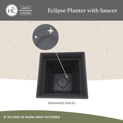 The HC Companies Eclipse Square Planter Pot, 12 Inch, Black, 2-Pack - color: Black, size: 12", style: Pack of 2