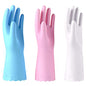 Alimat PluS Kitchen Cleaning Gloves Latex Free, Cotton Flock Liner, Large - color: Blue+pink+white, size: Large (Pack of 3)