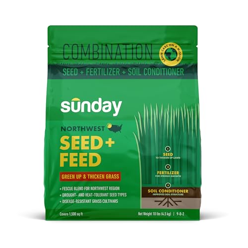 Sunday Northwest Grass Seed & Fertilizer with Tall Fescue - Sun & Shade