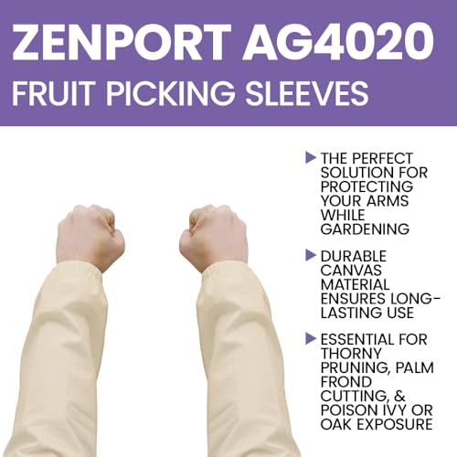 Zenport Nylon Fruit Picking Sleeves, 1-Pair White