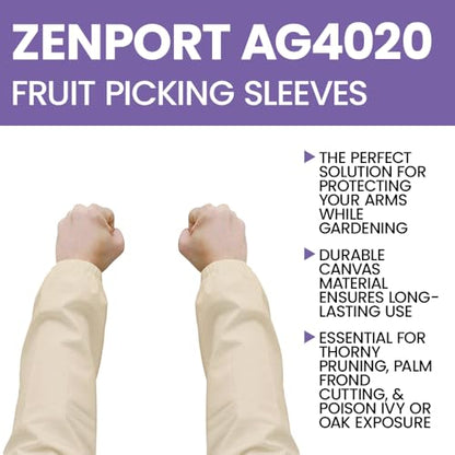 Zenport Nylon Fruit Picking Sleeves, 1-Pair White